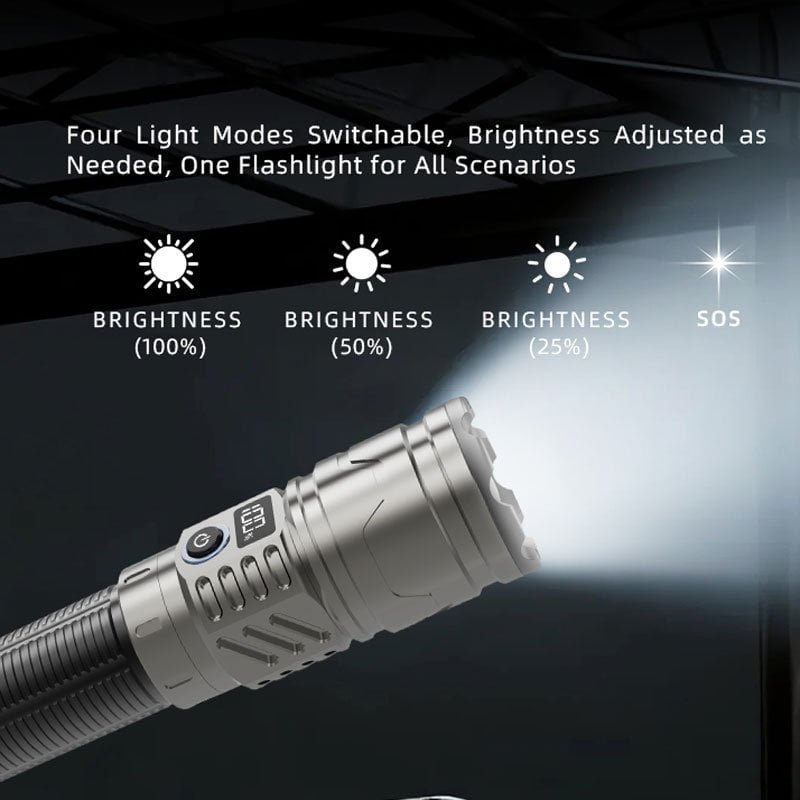 Retractable Flashlight with Digital Screen