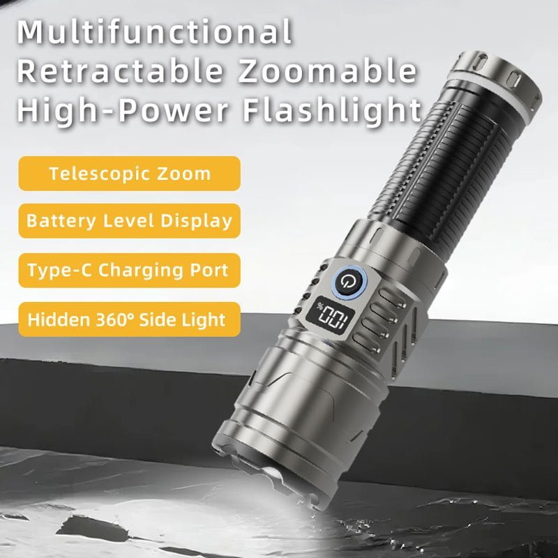 Retractable Flashlight with Digital Screen