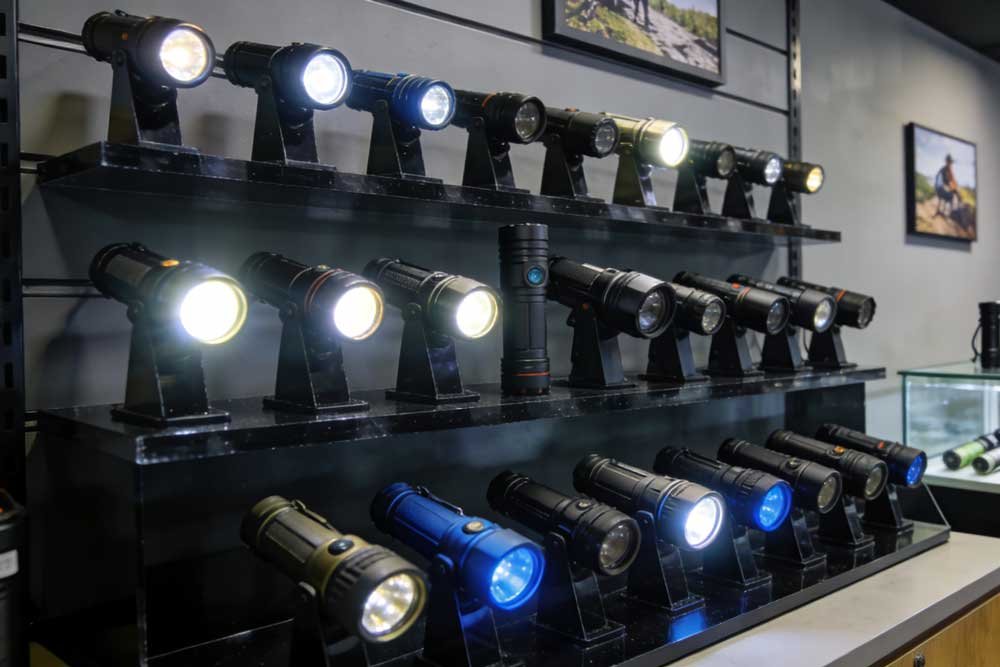 Buying from a professional store professional flashlight store display