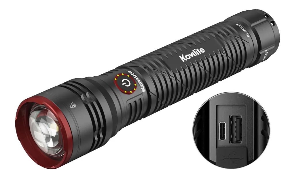 Rechargeable flashlight features rechargeable lithium ion flashlight charging port