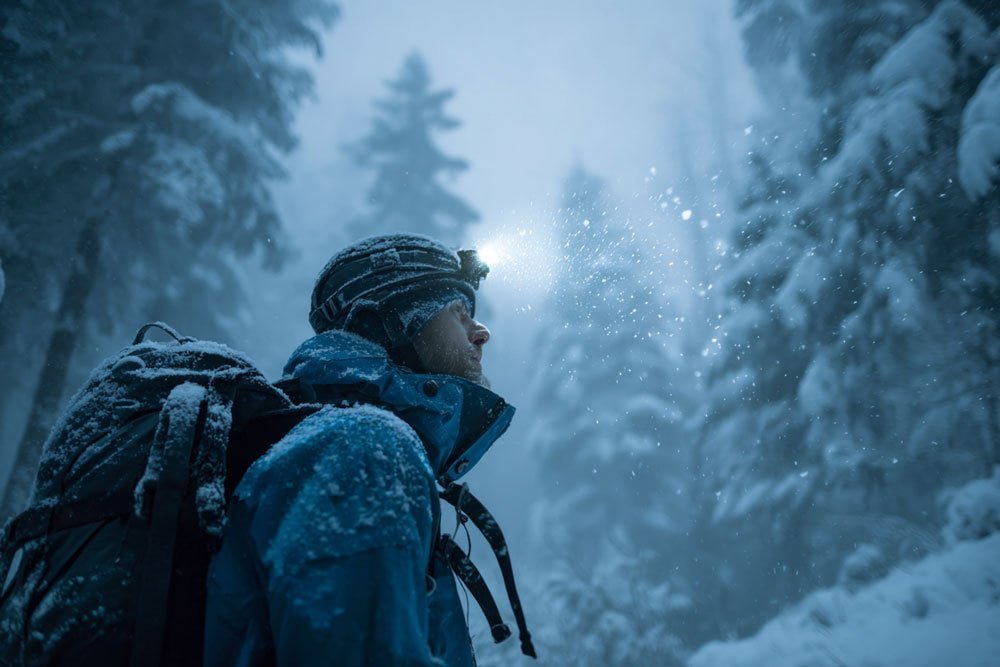 portable lighting product testing outdoors during a family hike