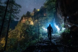 What are the essential features of a good headlamp for night hiking?