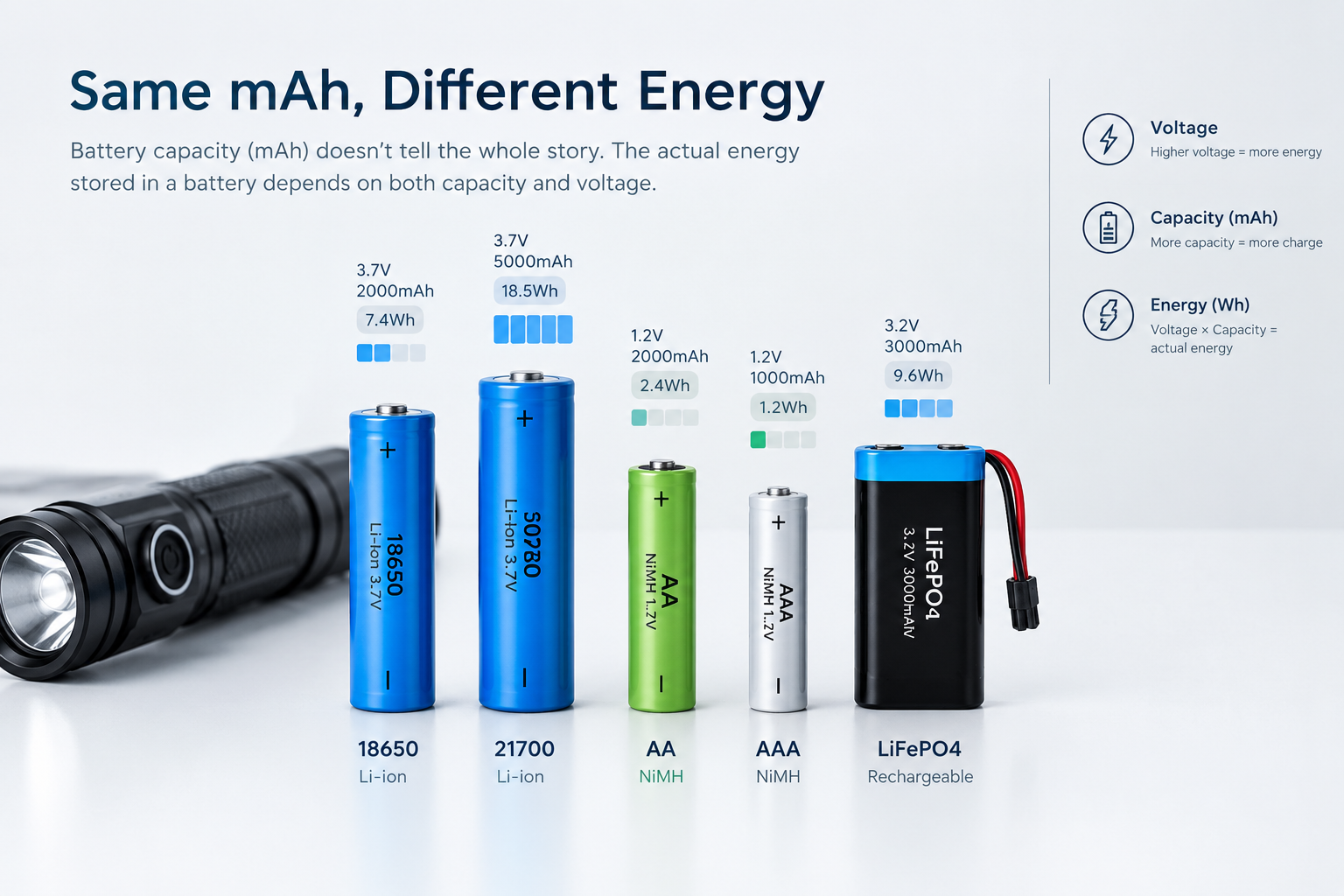 Battery energy comparison chart