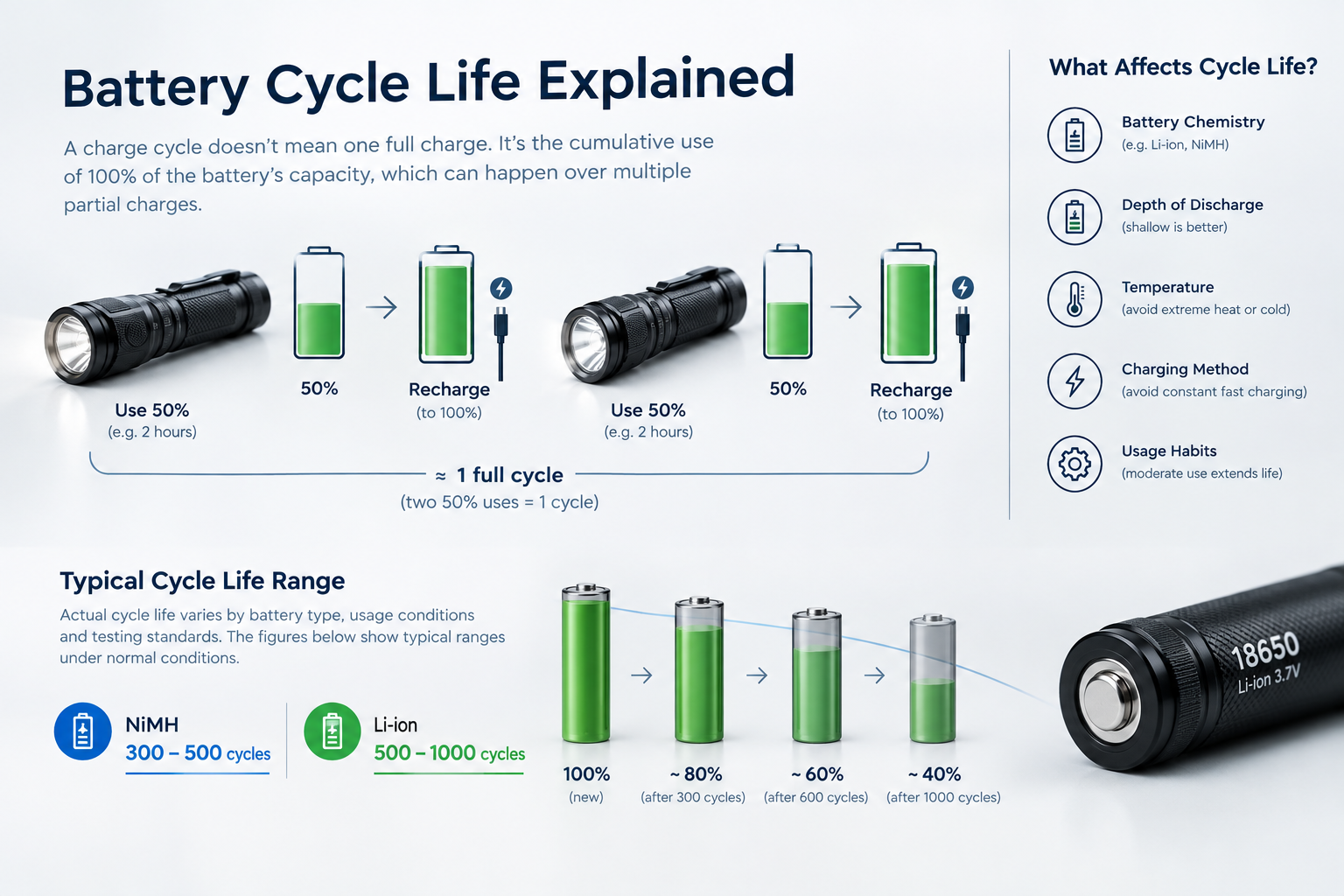 Battery cycle life explanation